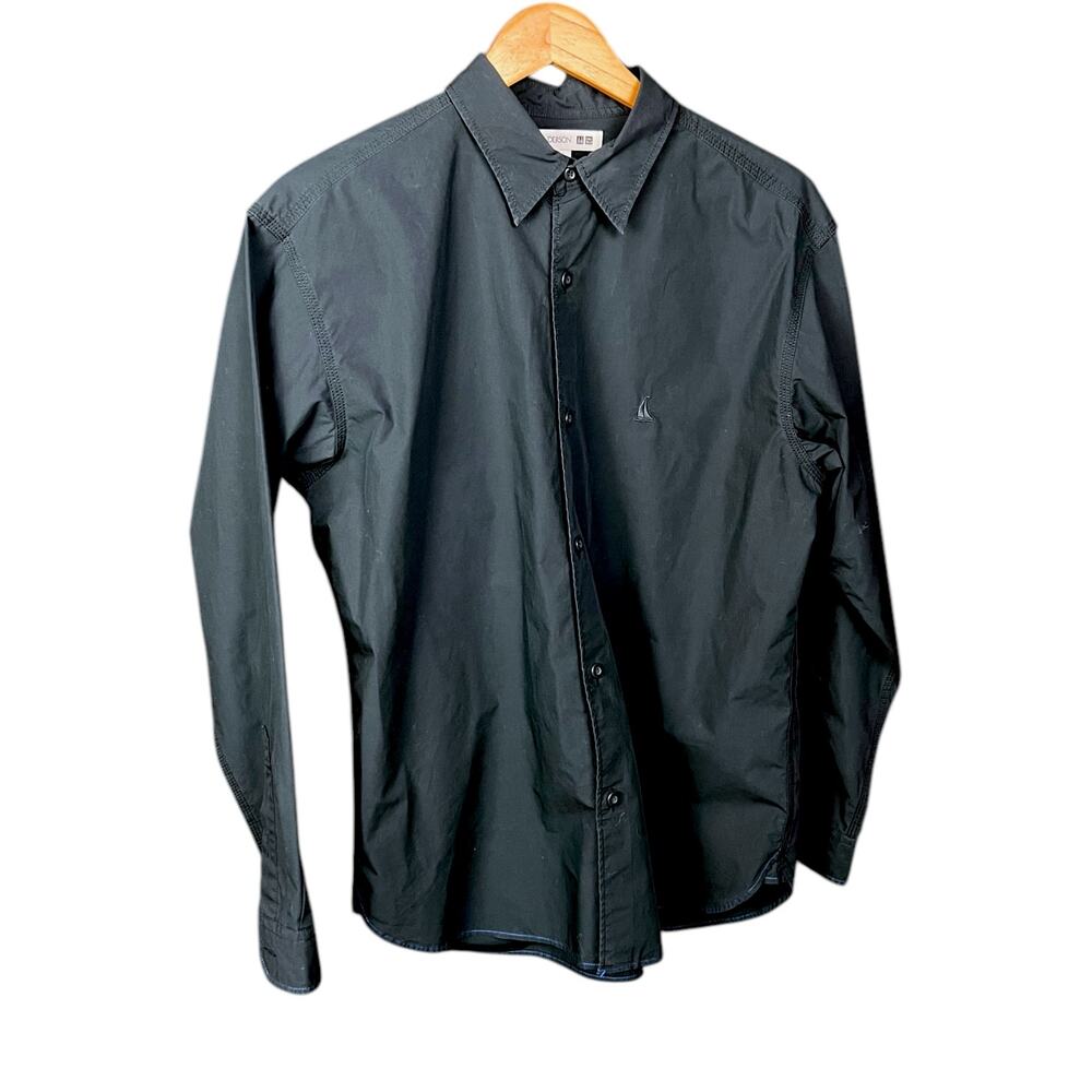 JW Anderson x Uniqlo Men's Button Up Shirt - Navy Blue